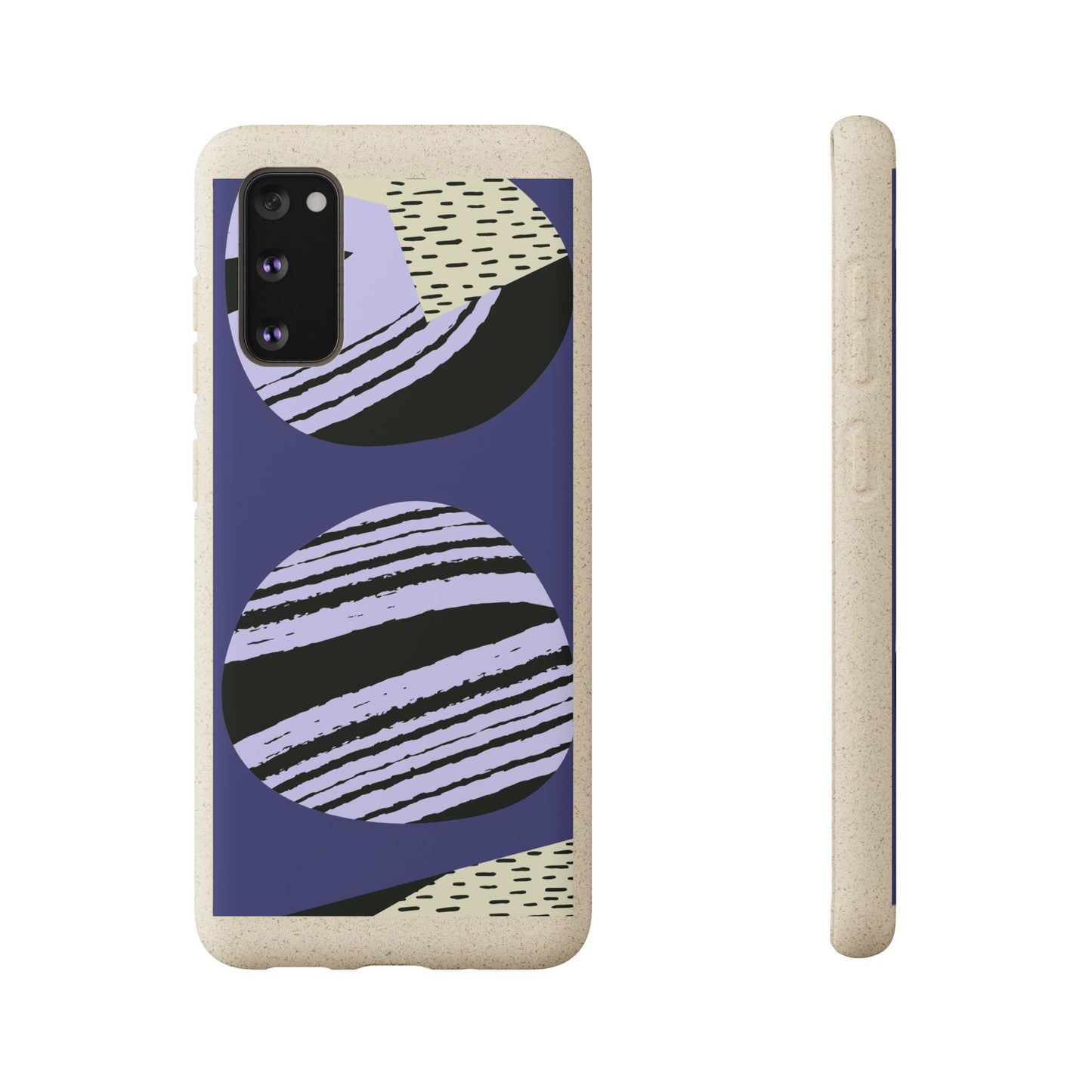 Biodegradable Phone Case — Abstract Striped Circles Eco Cover