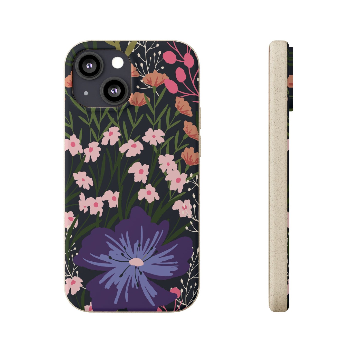 Floral Biodegradable Phone Case — Purple Wildflower Eco Phone Cover
