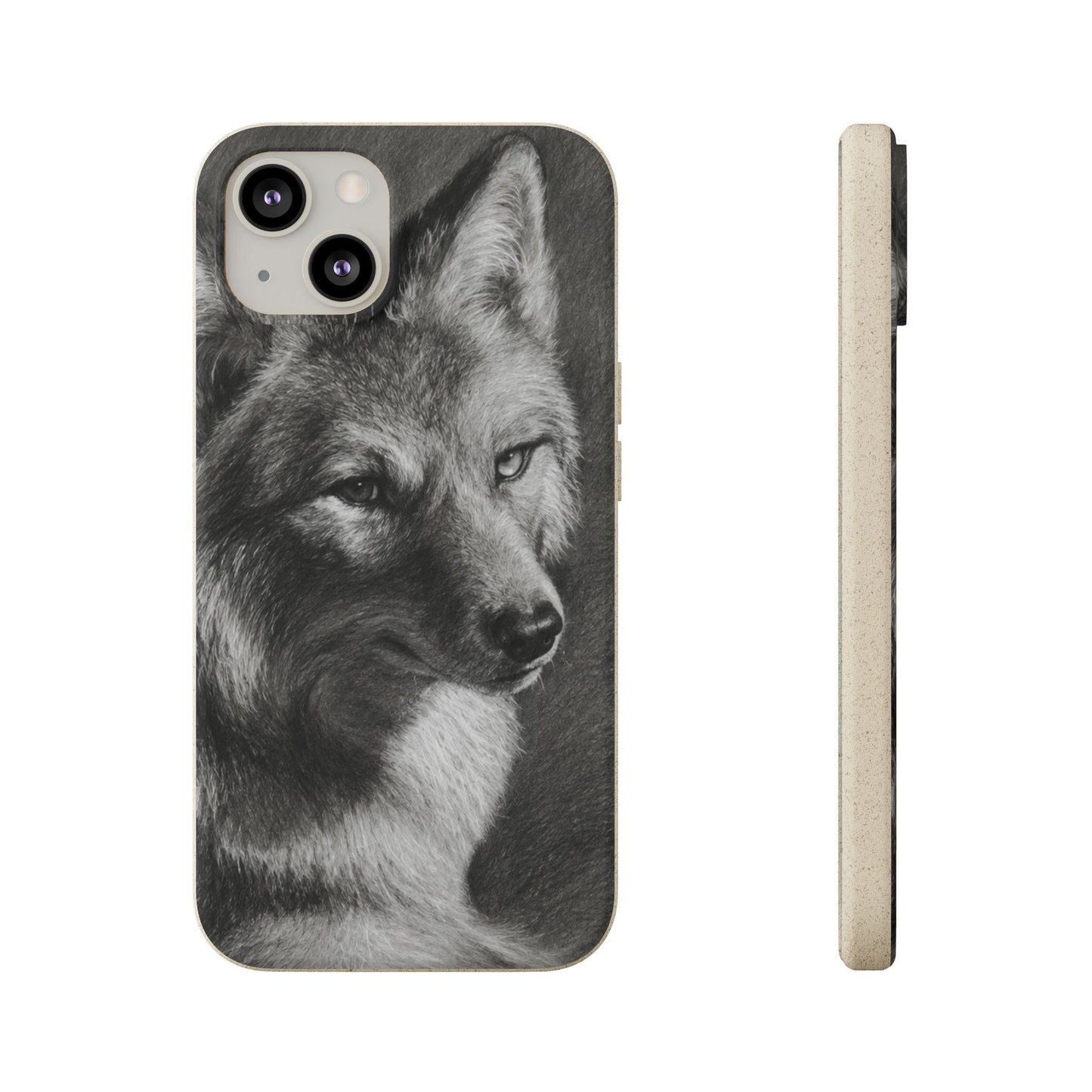 Wolf Portrait Biodegradable Phone Case — Eco-Friendly iPhone Cover