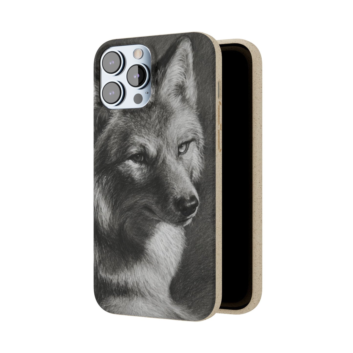 Wolf Portrait Biodegradable Phone Case — Eco-Friendly iPhone Cover
