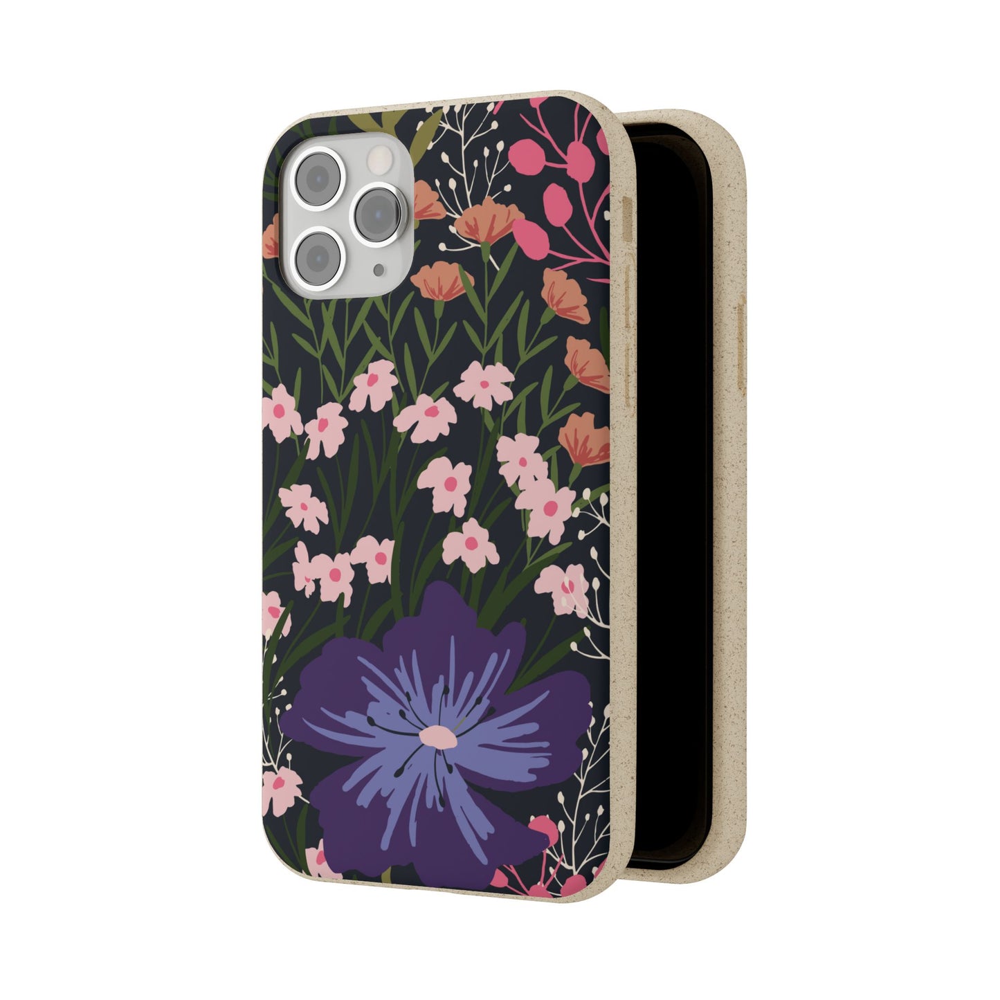 Floral Biodegradable Phone Case — Purple Wildflower Eco Phone Cover