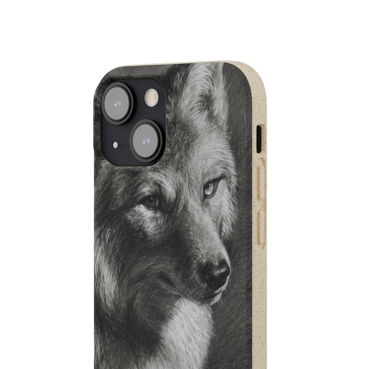Wolf Portrait Biodegradable Phone Case — Eco-Friendly iPhone Cover
