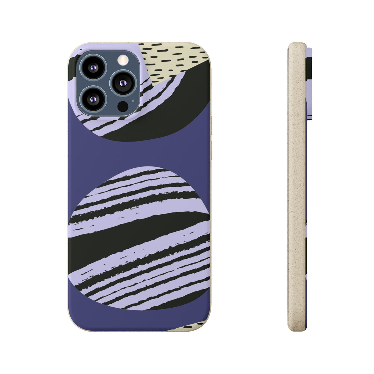 Biodegradable Phone Case — Abstract Striped Circles Eco Cover