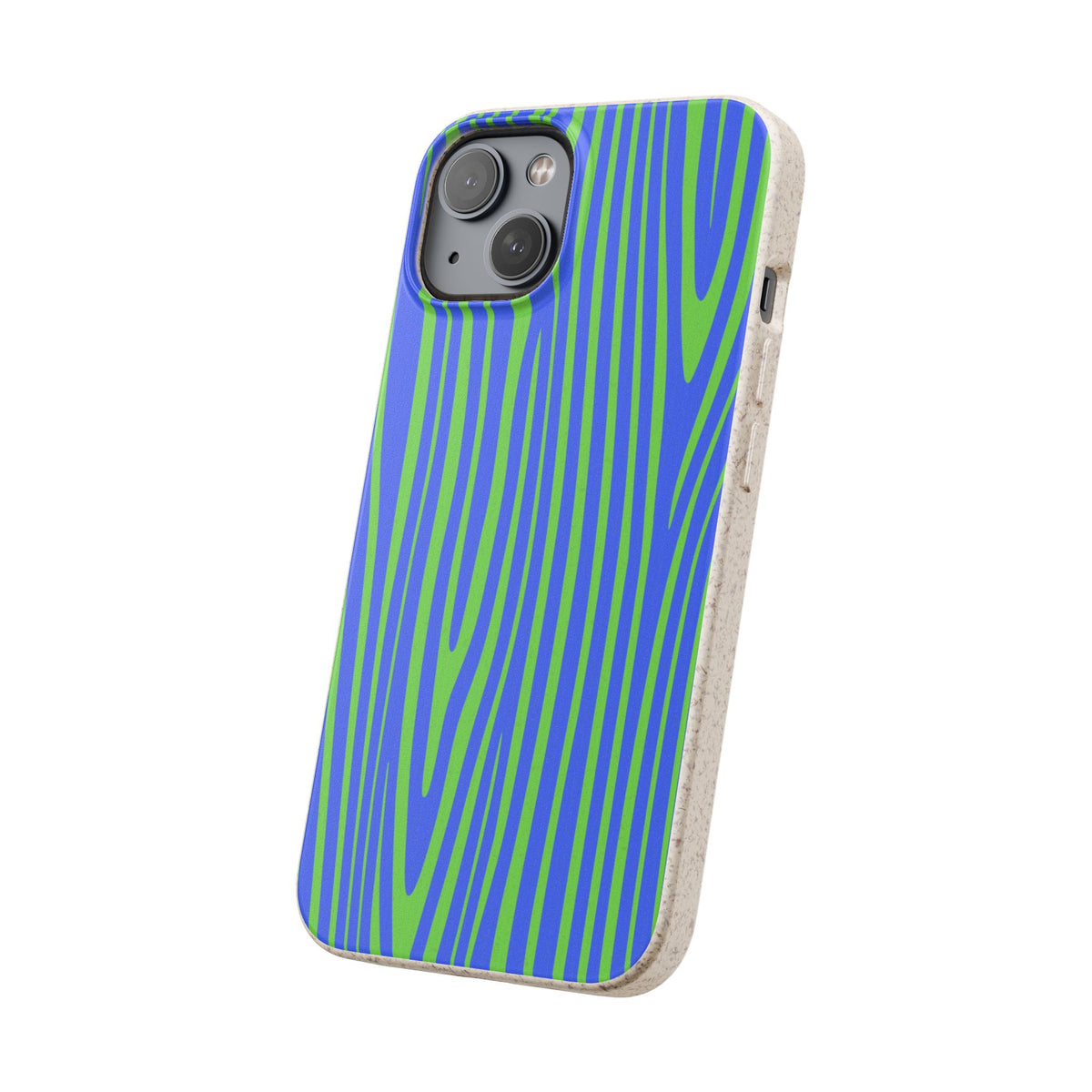 Eco Woodgrain Phone Case — Biodegradable Blue & Green Pattern
