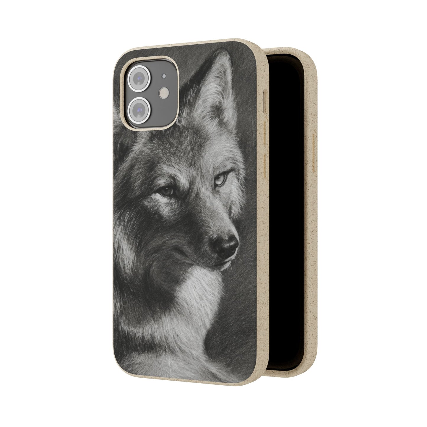 Wolf Portrait Biodegradable Phone Case — Eco-Friendly iPhone Cover