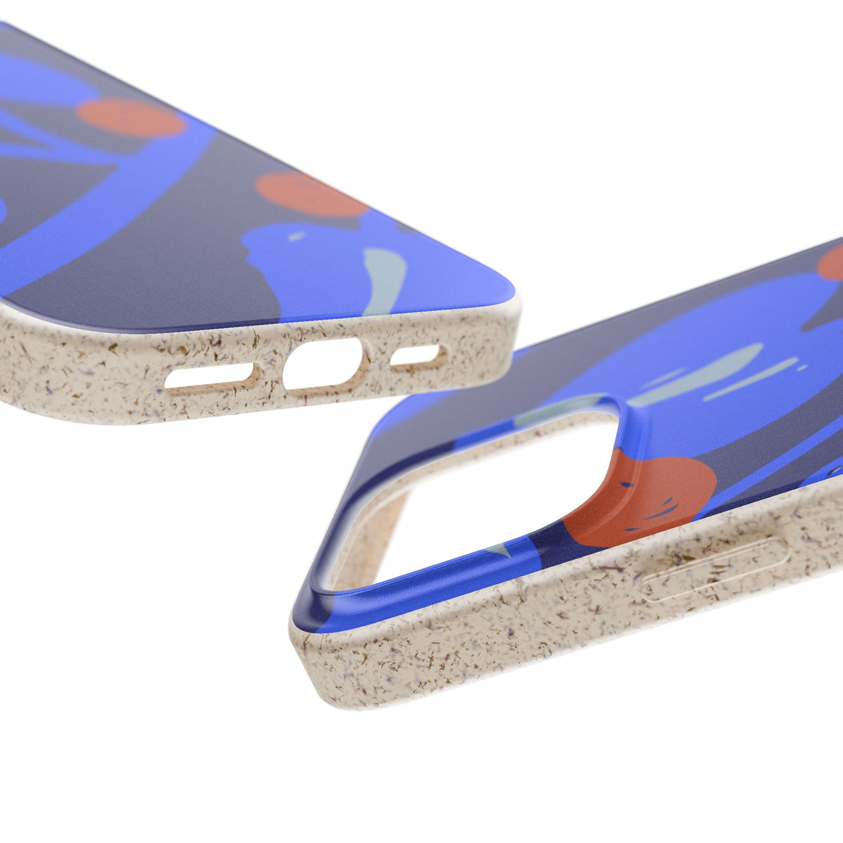 Biodegradable Phone Case — Bold Blue Abstract Floral Berry Design