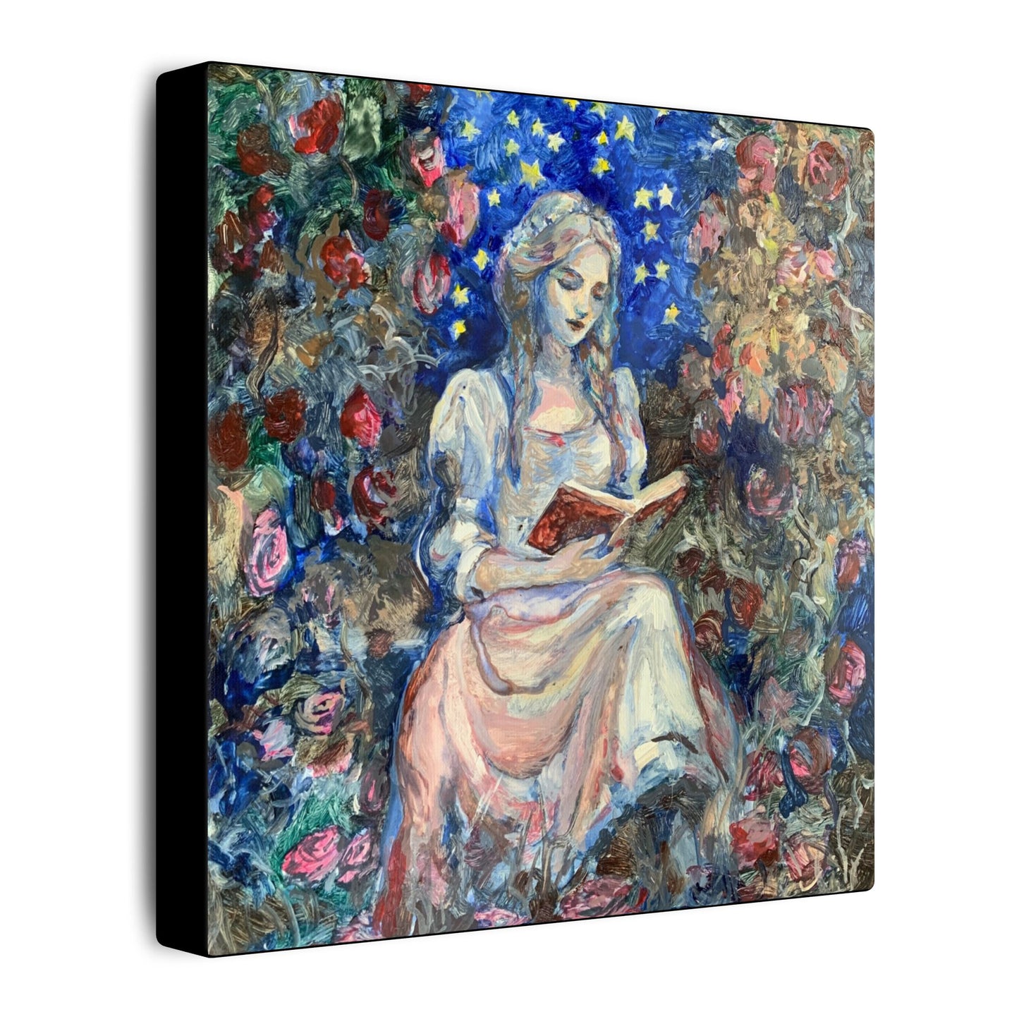 "Solitude" Canvas Wall Art — Dreaming Among Roses (Matte Stretched)