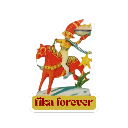 Fika Forever Vintage Dala Horse Sticker