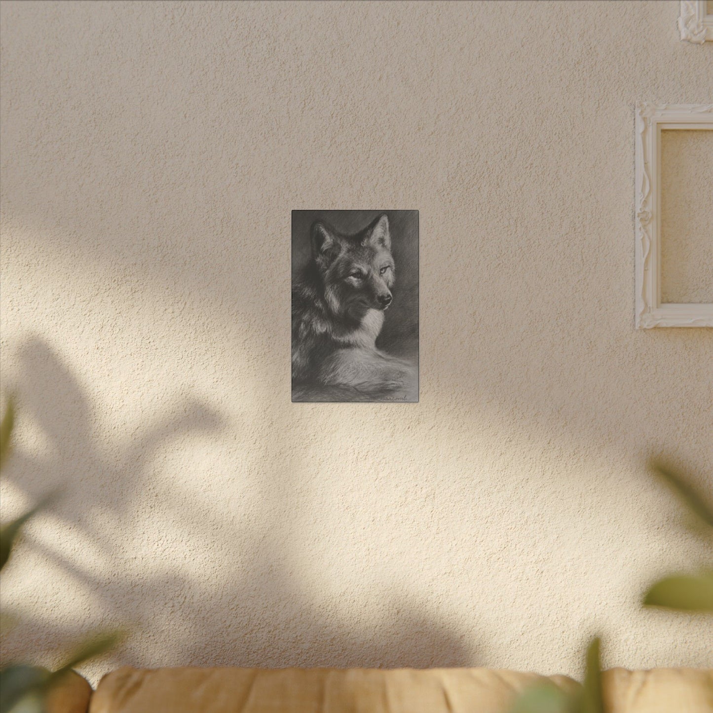 Gray Wolf Portrait Canvas — Realistic Wildlife Wall Art (Matte Stretched)