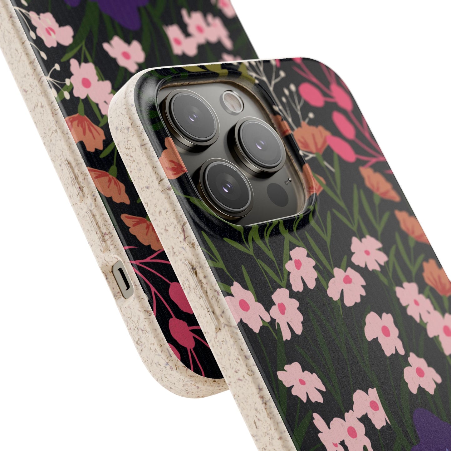 Floral Biodegradable Phone Case — Purple Wildflower Eco Phone Cover
