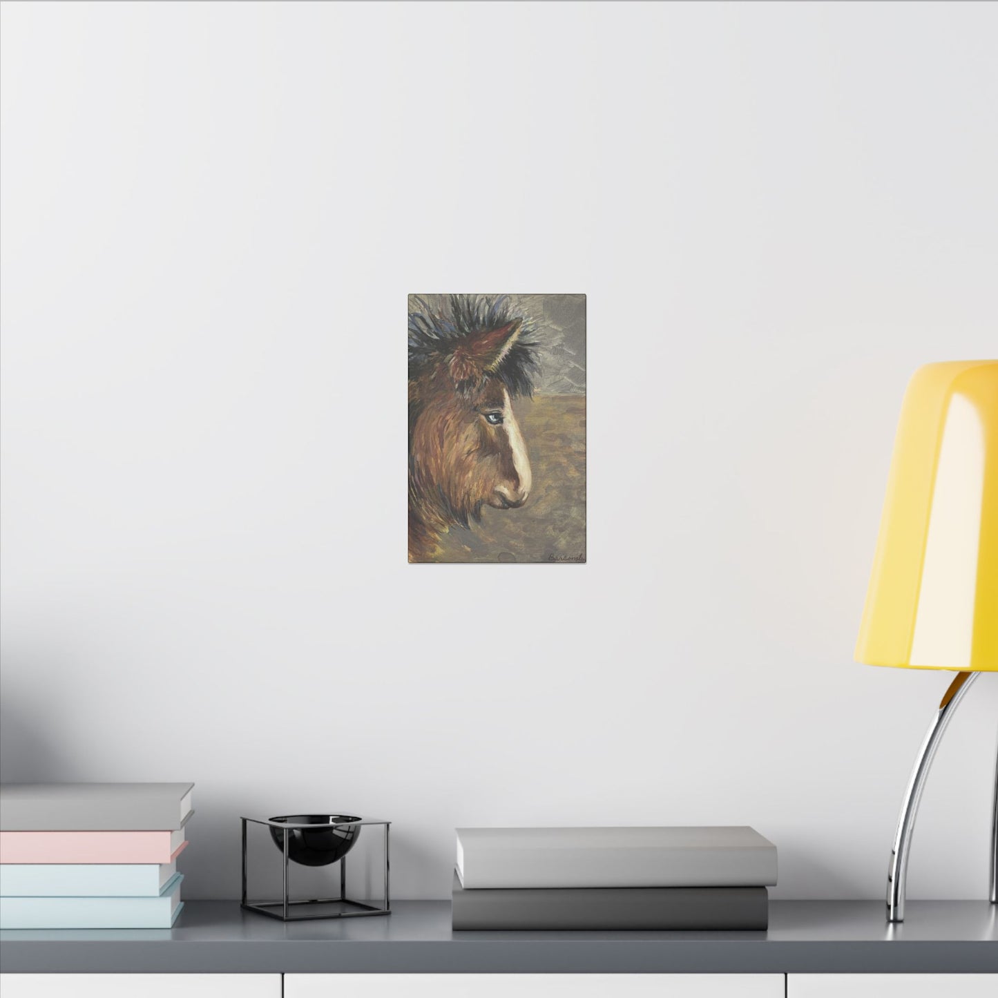 Rustic Icelandic Horse Portrait - Eco-Friendly Canvas