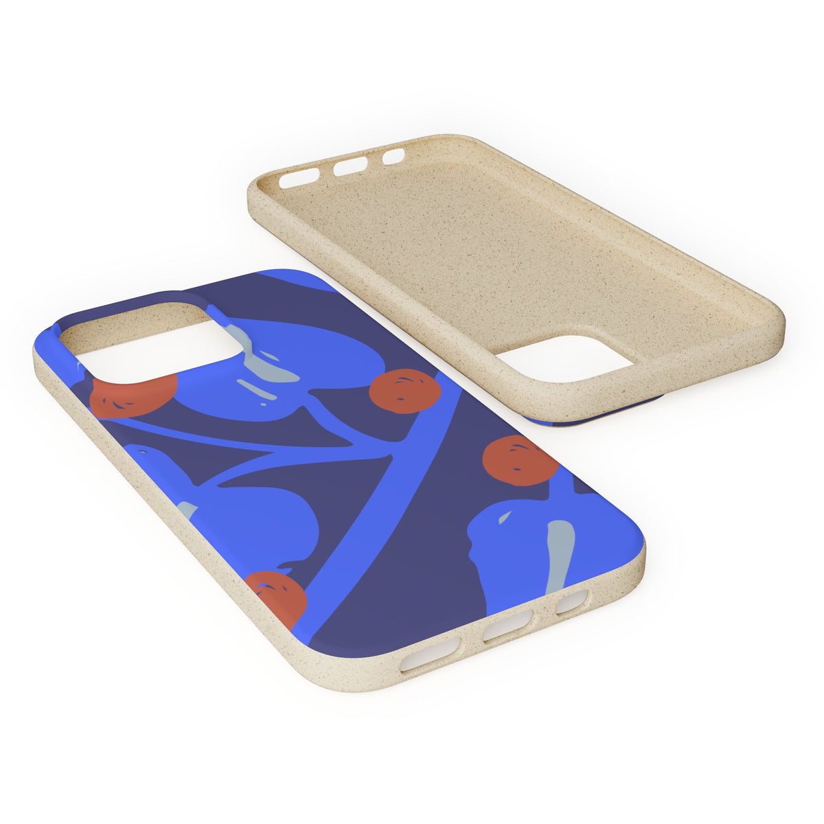 Biodegradable Phone Case — Bold Blue Abstract Floral Berry Design