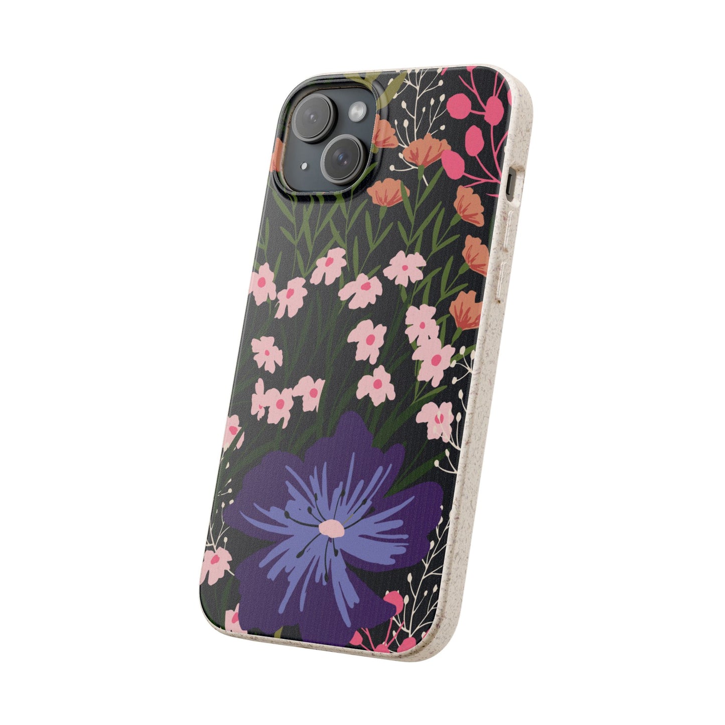 Floral Biodegradable Phone Case — Purple Wildflower Eco Phone Cover
