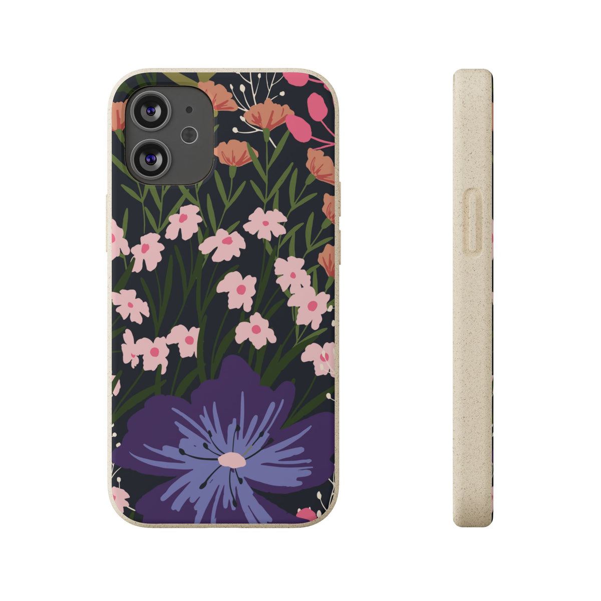 Floral Biodegradable Phone Case — Purple Wildflower Eco Phone Cover
