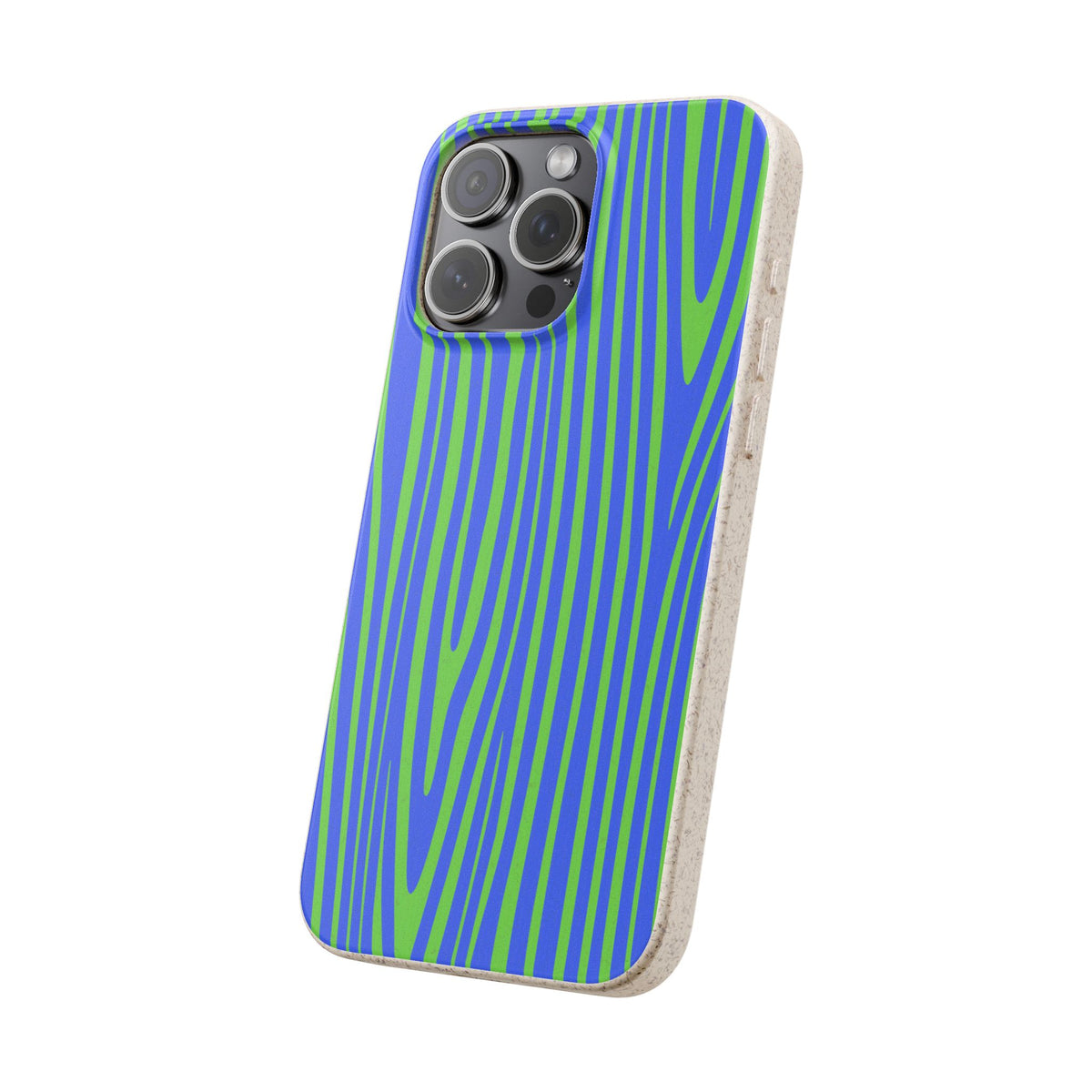 Eco Woodgrain Phone Case — Biodegradable Blue & Green Pattern
