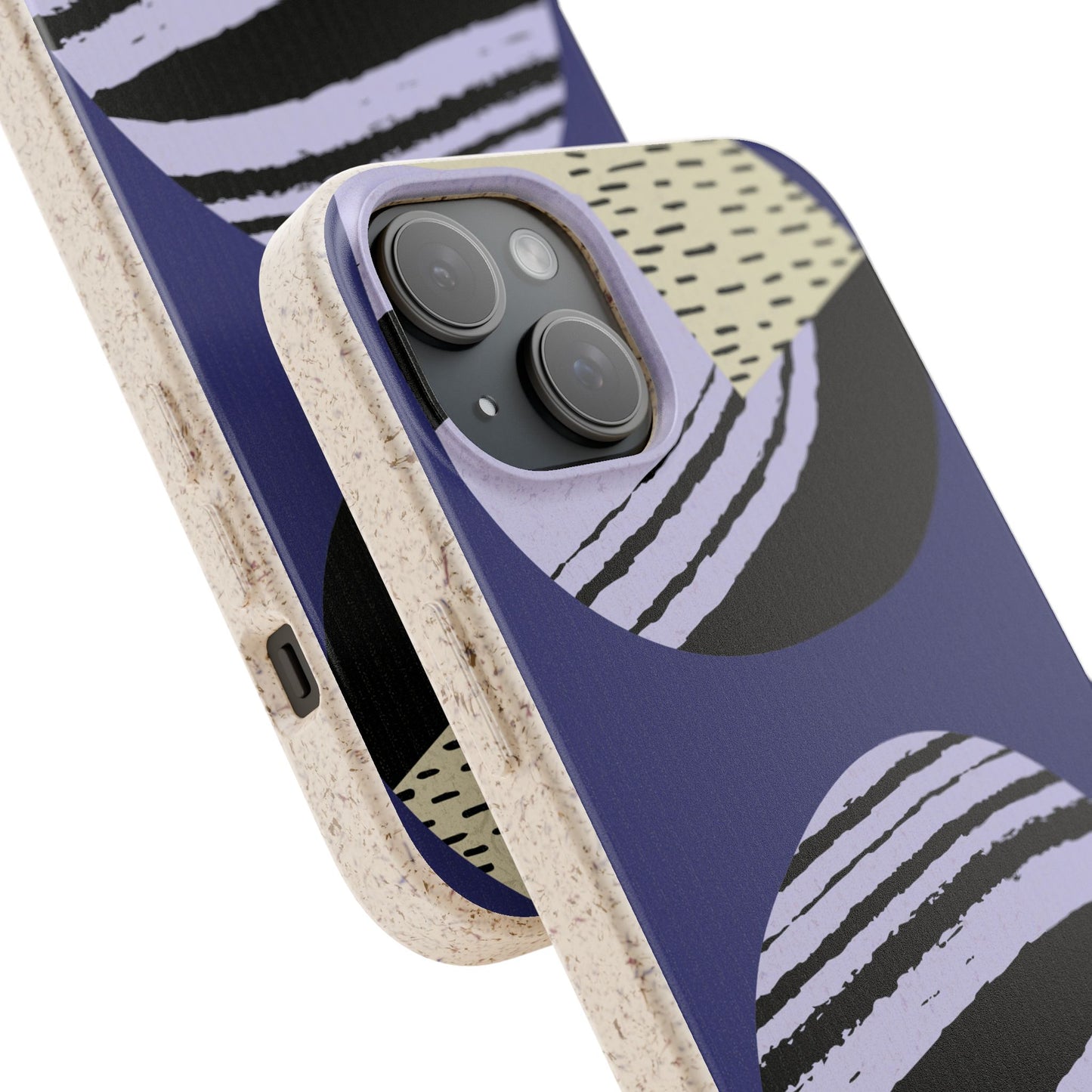 Biodegradable Phone Case — Abstract Striped Circles Eco Cover