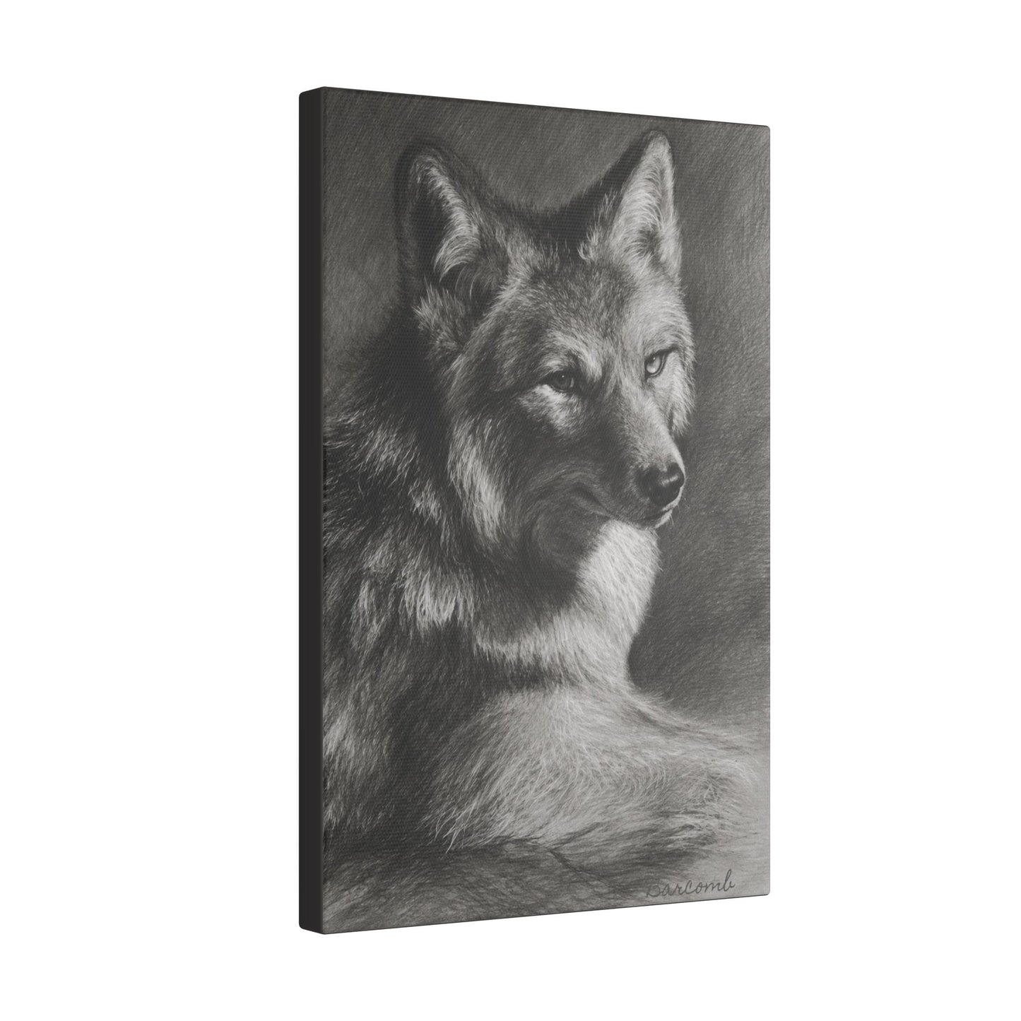 Gray Wolf Portrait Canvas — Realistic Wildlife Wall Art (Matte Stretched)