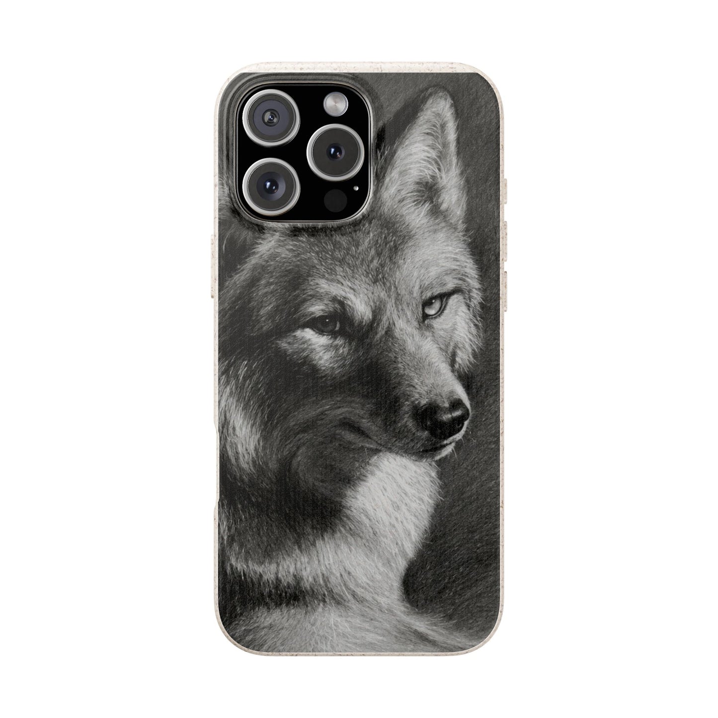 Wolf Portrait Biodegradable Phone Case — Eco-Friendly iPhone Cover