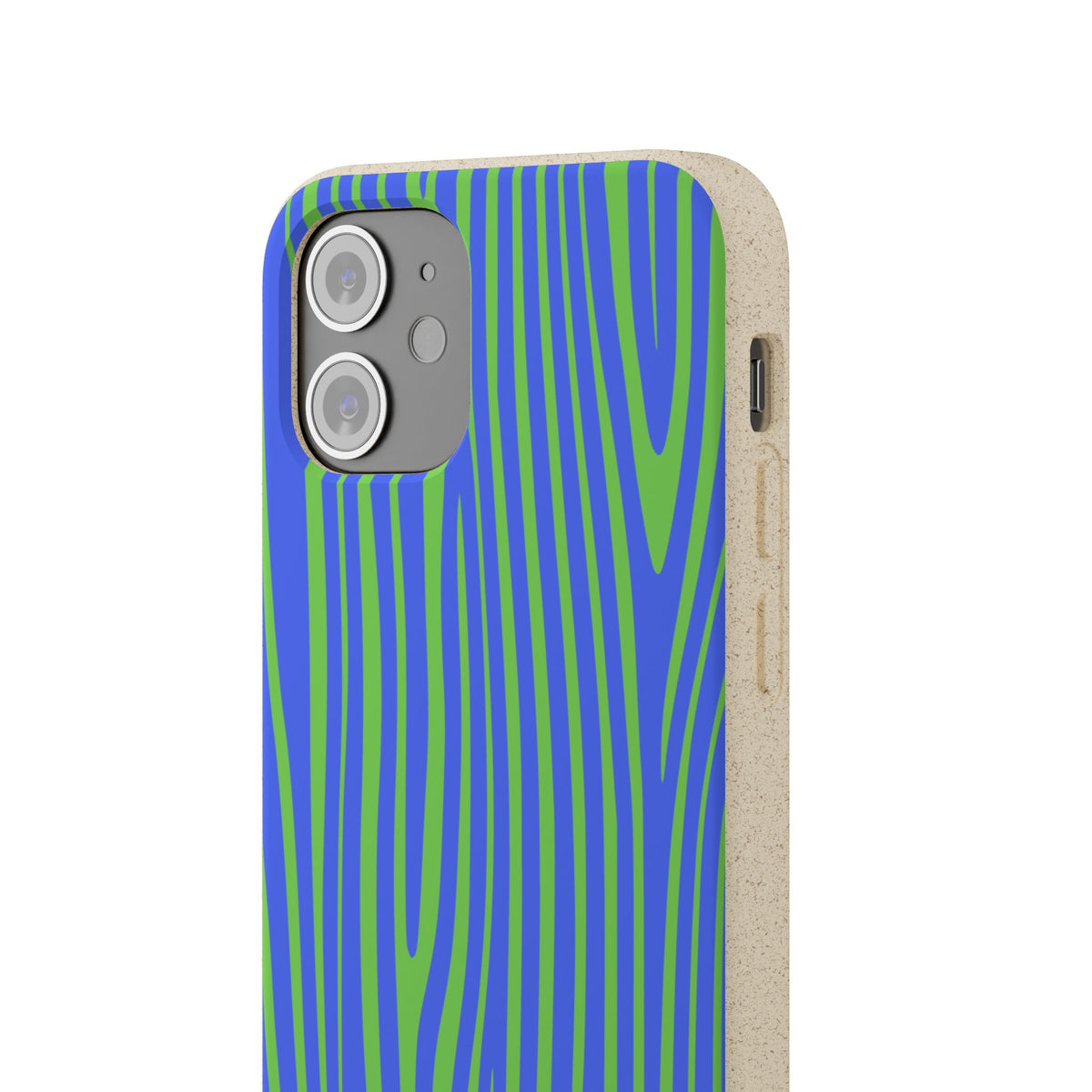 Eco Woodgrain Phone Case — Biodegradable Blue & Green Pattern
