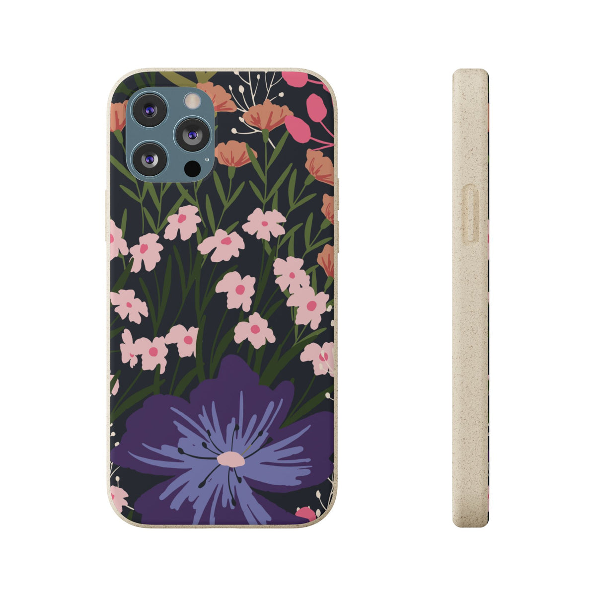 Floral Biodegradable Phone Case — Purple Wildflower Eco Phone Cover