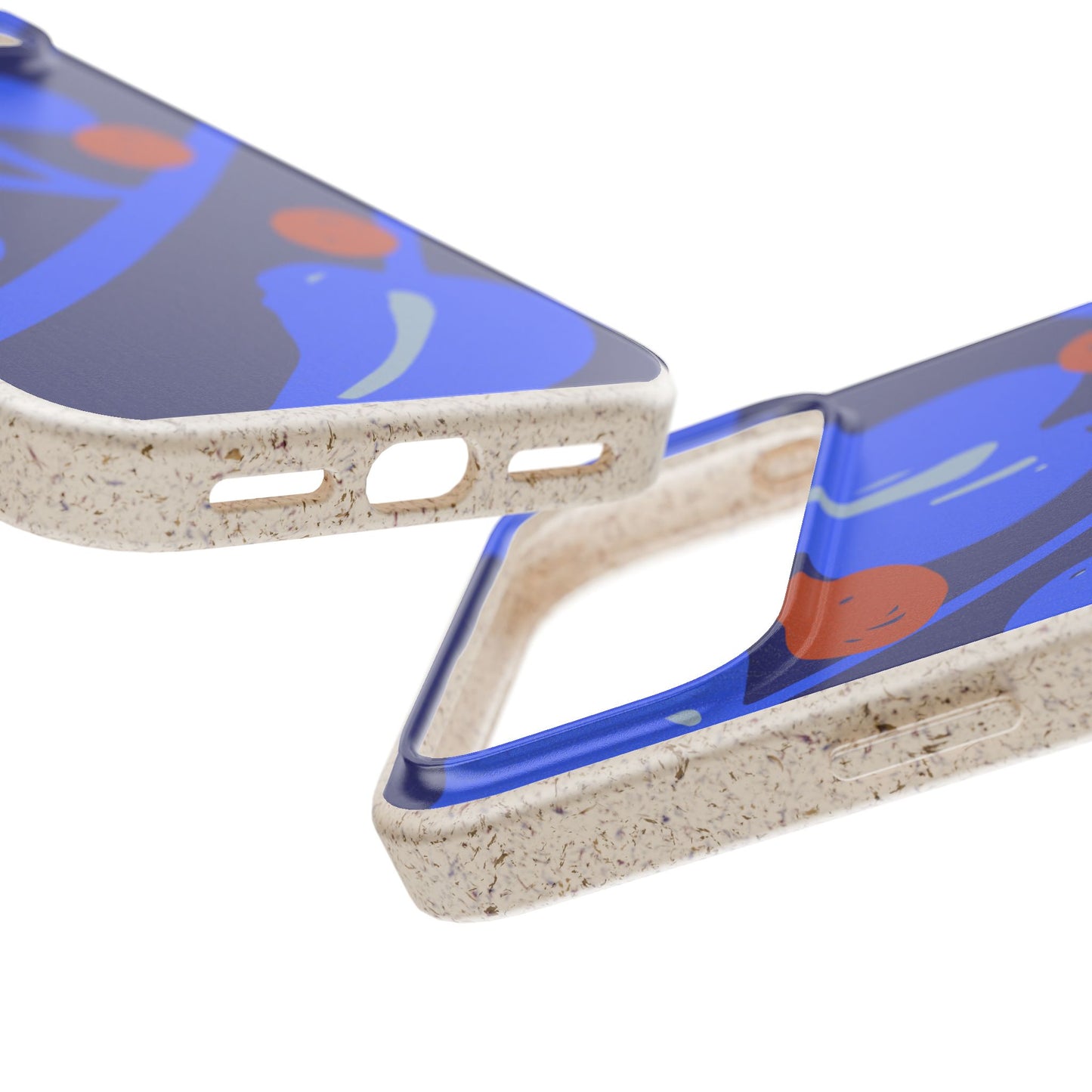 Biodegradable Phone Case — Bold Blue Abstract Floral Berry Design