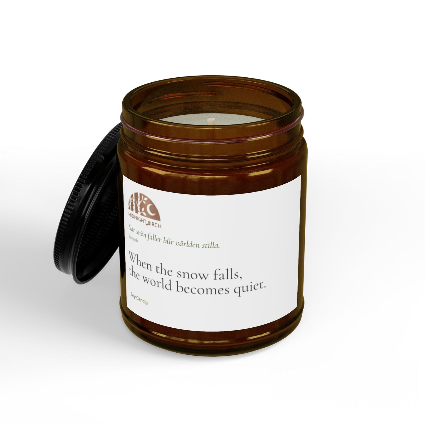 Soy Scented Candle — 'When the snow falls, the world becomes quiet' (4oz & 9oz)