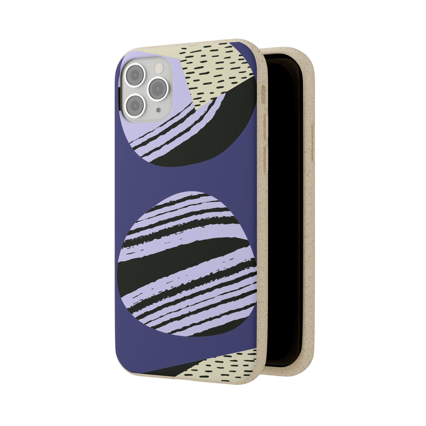Biodegradable Phone Case — Abstract Striped Circles Eco Cover