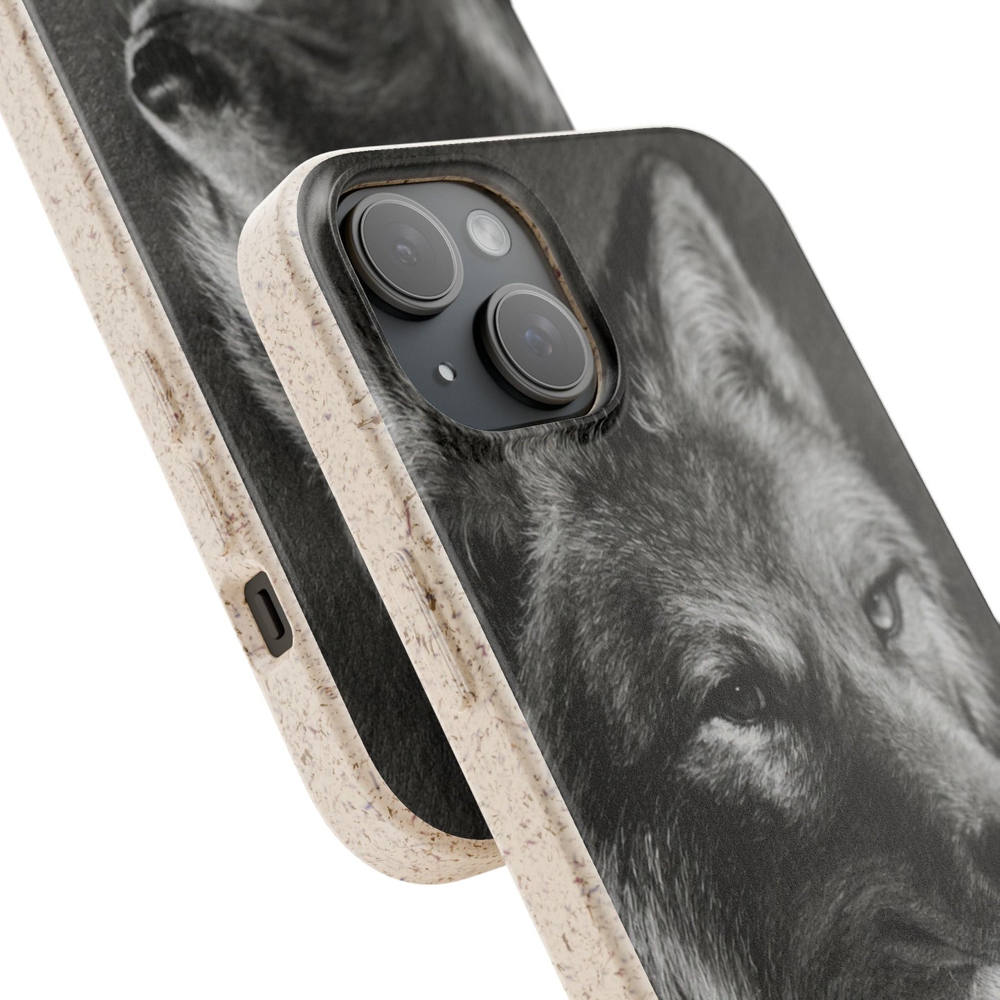 Wolf Portrait Biodegradable Phone Case — Eco-Friendly iPhone Cover