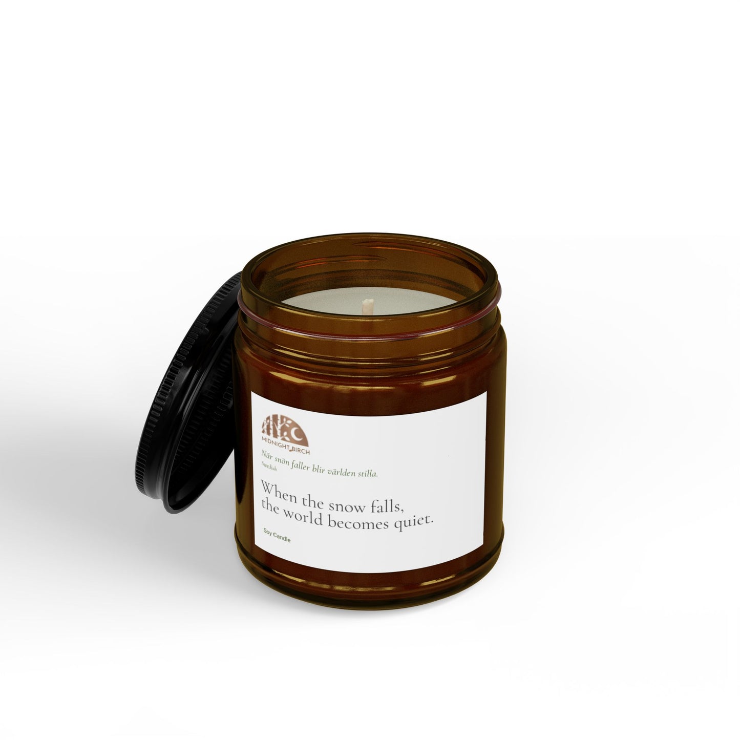 Soy Scented Candle — 'When the snow falls, the world becomes quiet' (4oz & 9oz)