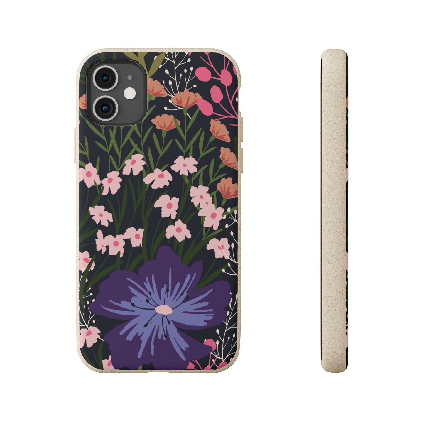 Floral Biodegradable Phone Case — Purple Wildflower Eco Phone Cover