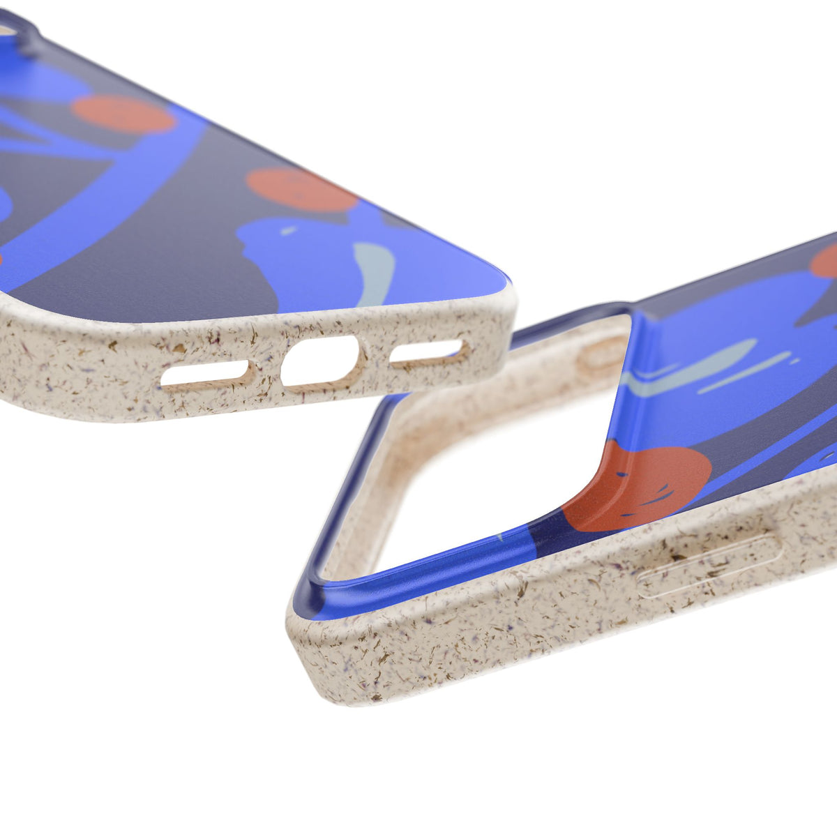 Biodegradable Phone Case — Bold Blue Abstract Floral Berry Design