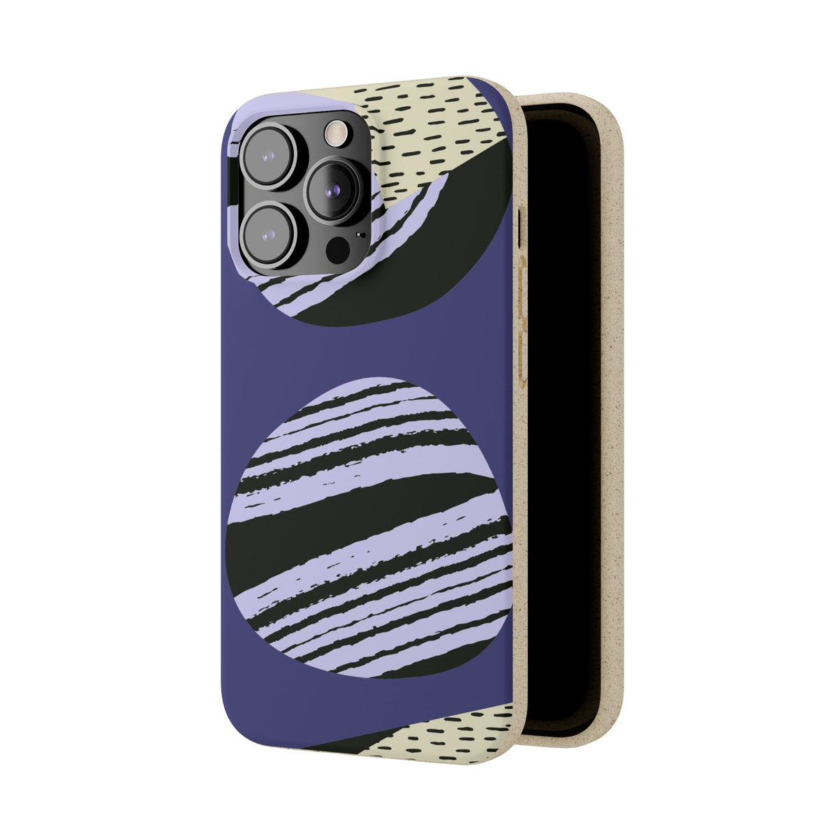 Biodegradable Phone Case — Abstract Striped Circles Eco Cover