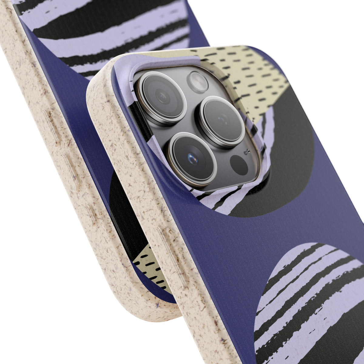 Biodegradable Phone Case — Abstract Striped Circles Eco Cover