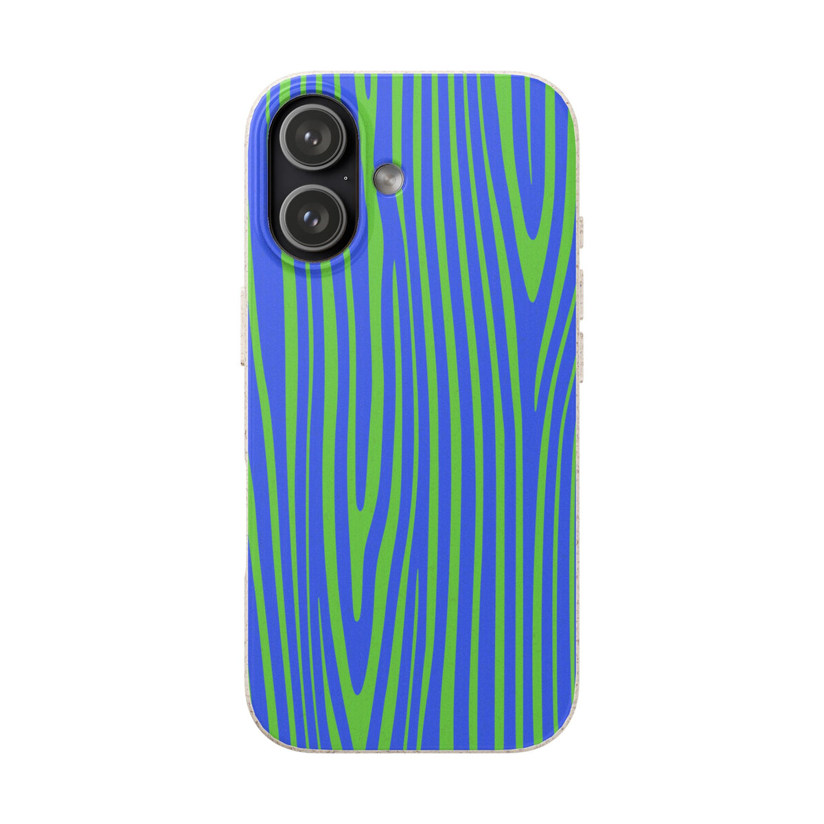 Eco Woodgrain Phone Case — Biodegradable Blue & Green Pattern