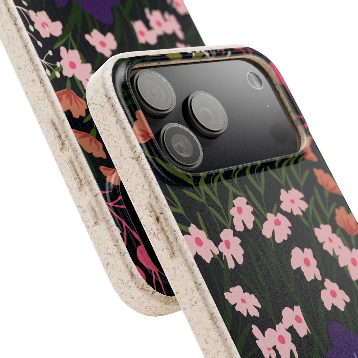 Floral Biodegradable Phone Case — Purple Wildflower Eco Phone Cover