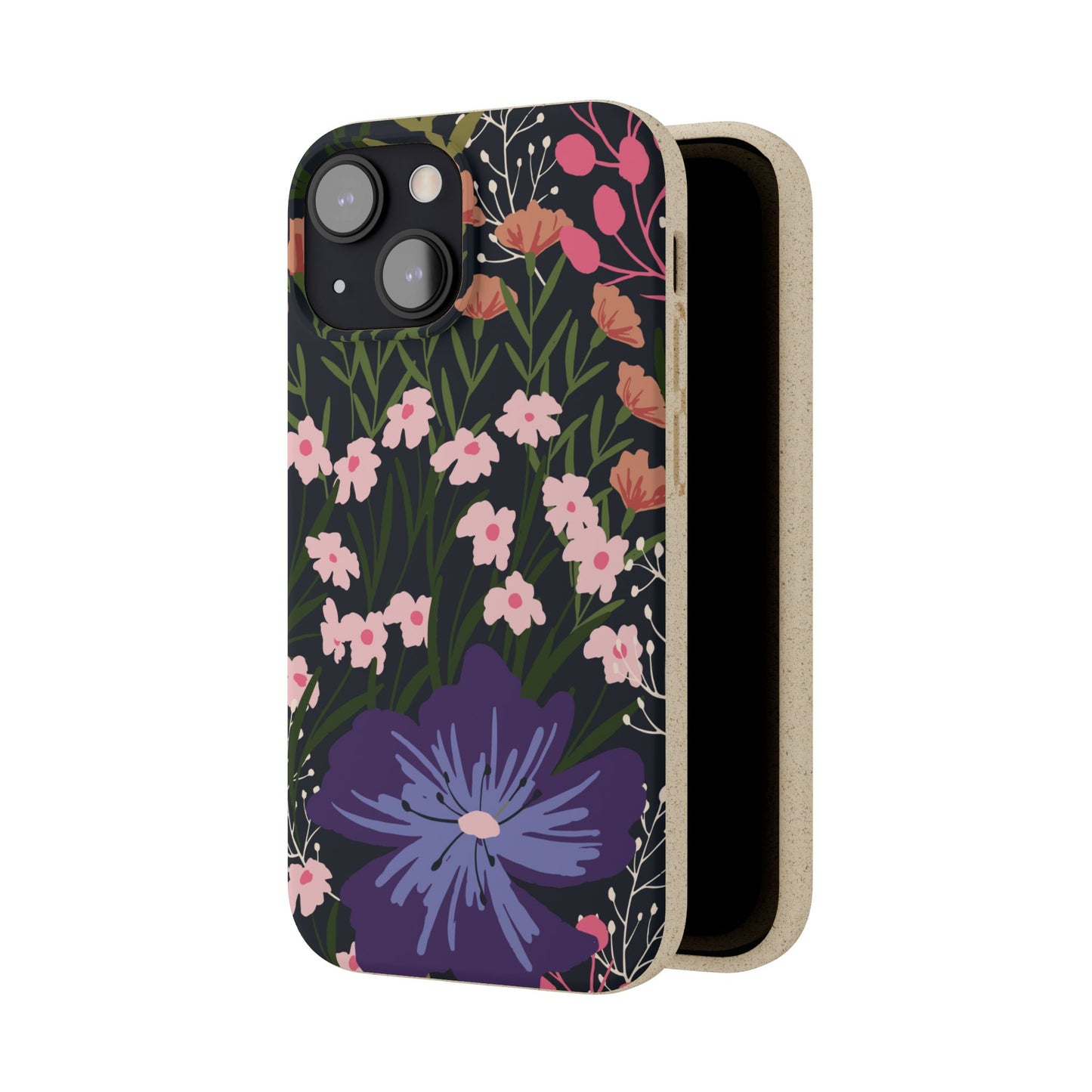 Floral Biodegradable Phone Case — Purple Wildflower Eco Phone Cover