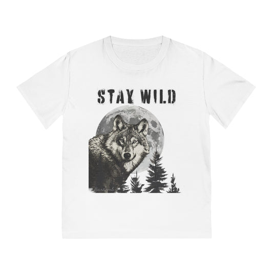 Stay Wild Graphic Tee – 100% Organic Cotton Wolf T-Shirt