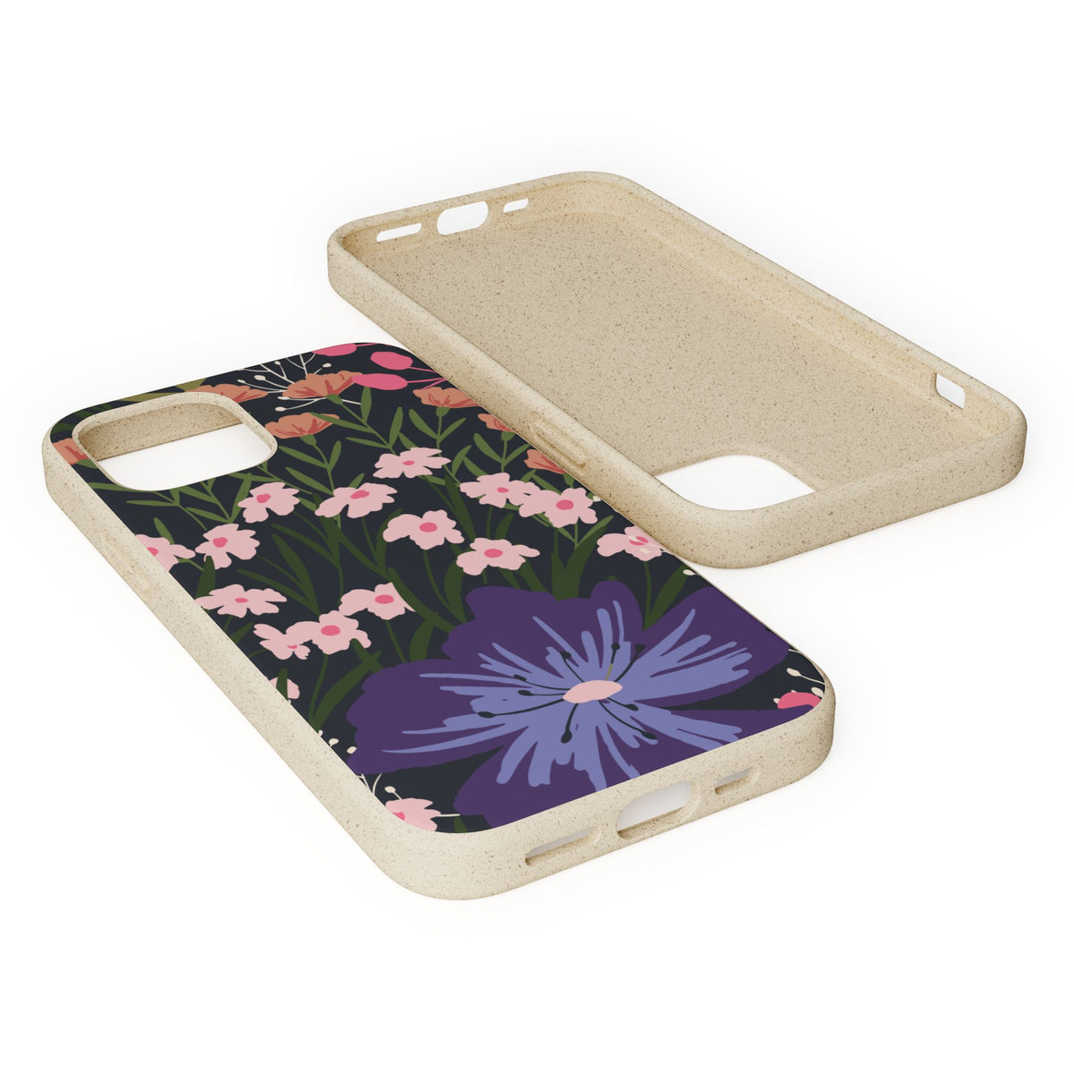 Floral Biodegradable Phone Case — Purple Wildflower Eco Phone Cover