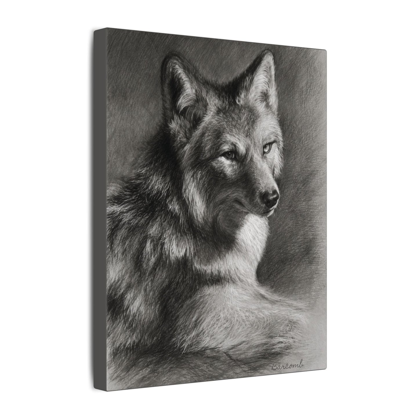 Gray Wolf Portrait Canvas — Realistic Wildlife Wall Art (Matte Stretched)