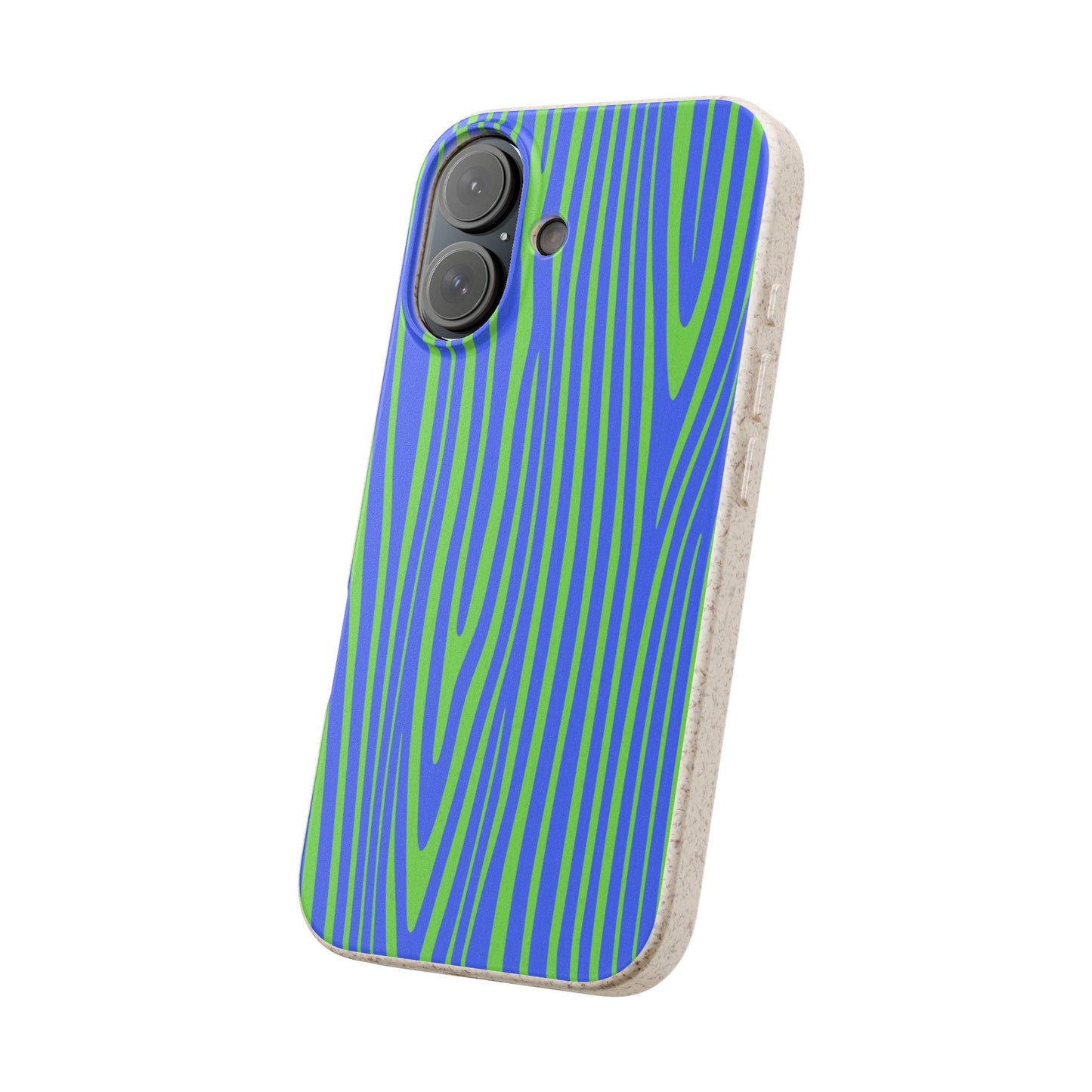 Eco Woodgrain Phone Case — Biodegradable Blue & Green Pattern