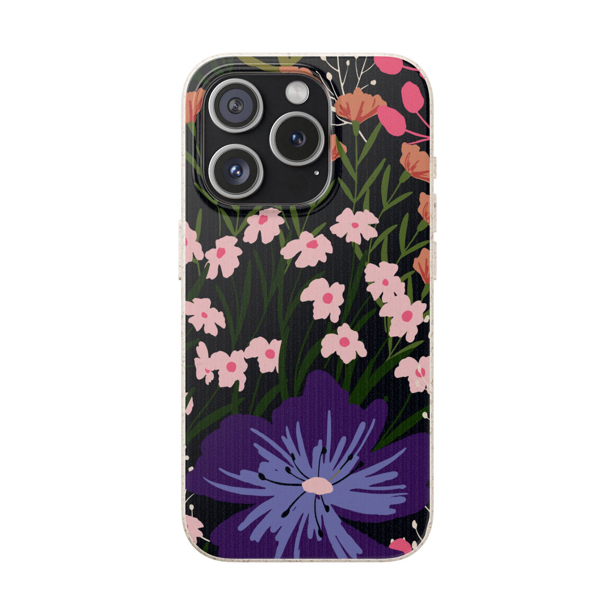 Floral Biodegradable Phone Case — Purple Wildflower Eco Phone Cover