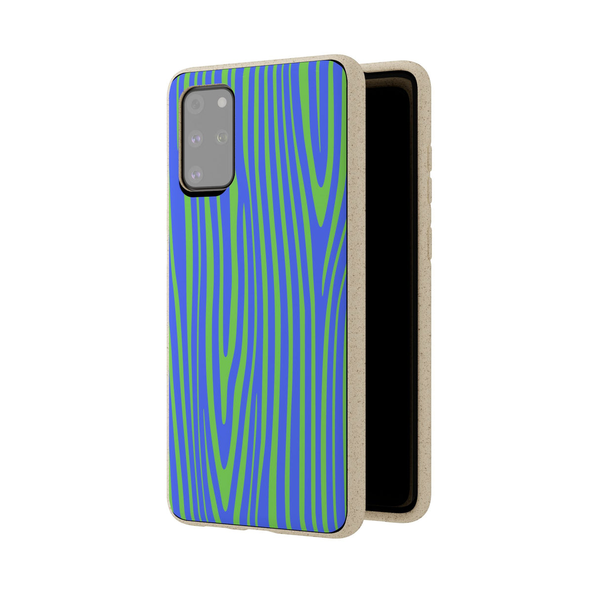 Eco Woodgrain Phone Case — Biodegradable Blue & Green Pattern