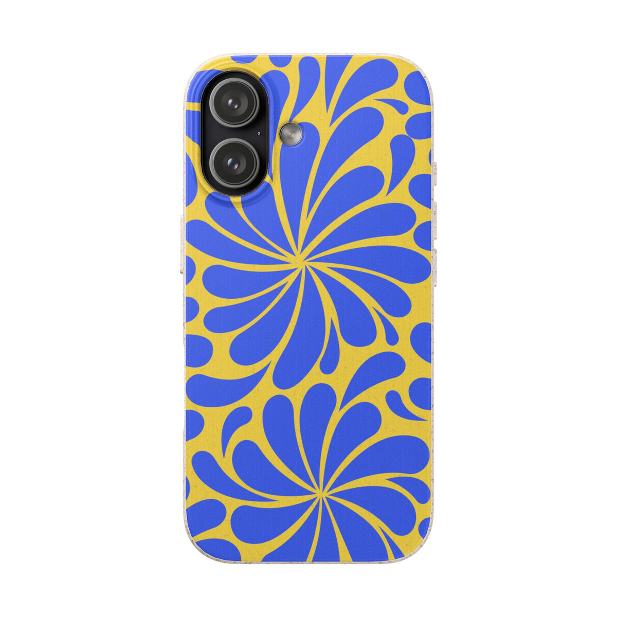 Biodegradable Phone Case — Blue & Yellow Retro Swirl Eco Phone Cover