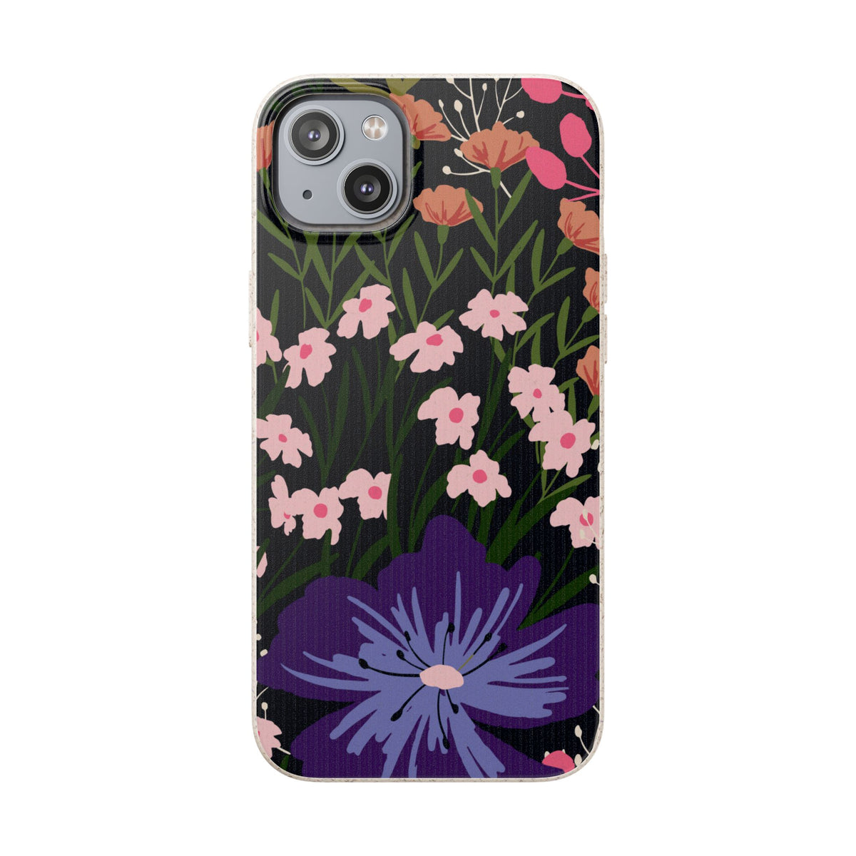 Floral Biodegradable Phone Case — Purple Wildflower Eco Phone Cover