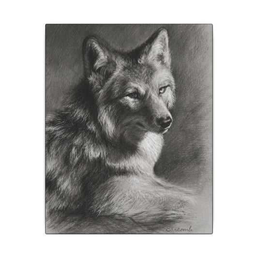 Gray Wolf Portrait Canvas — Realistic Wildlife Wall Art (Matte Stretched)