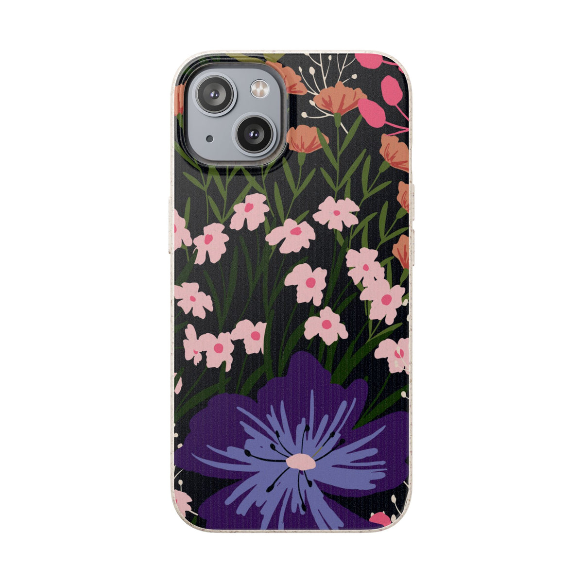 Floral Biodegradable Phone Case — Purple Wildflower Eco Phone Cover