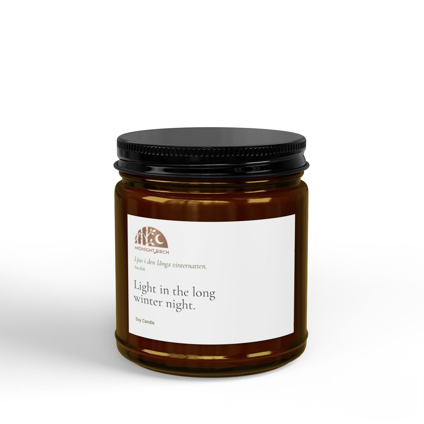 VINTERRO Soy Candle — “Light in the Long Winter Night” Amber Jar (4oz & 9oz)