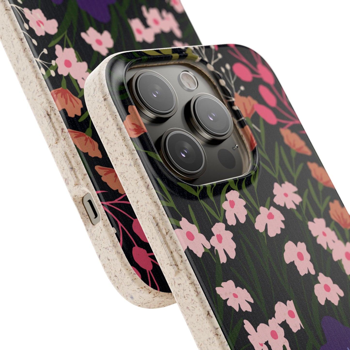 Floral Biodegradable Phone Case — Purple Wildflower Eco Phone Cover