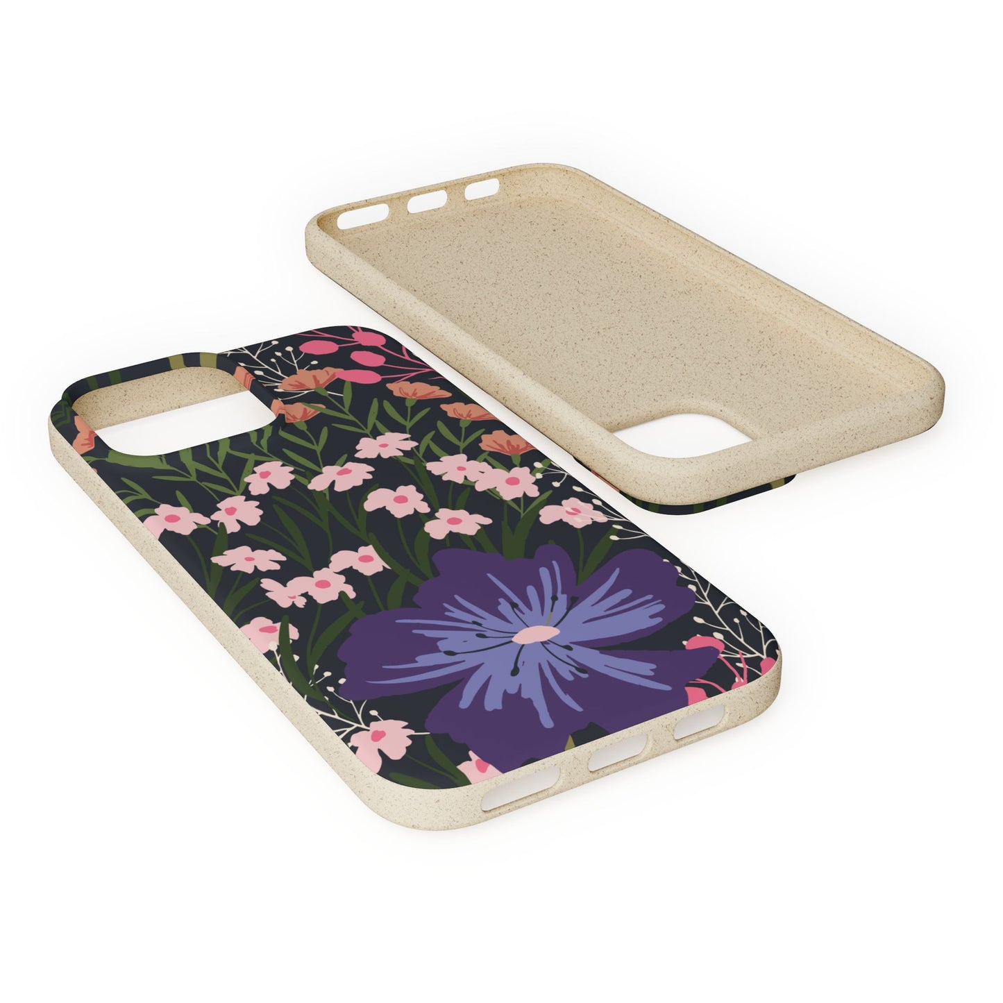 Floral Biodegradable Phone Case — Purple Wildflower Eco Phone Cover