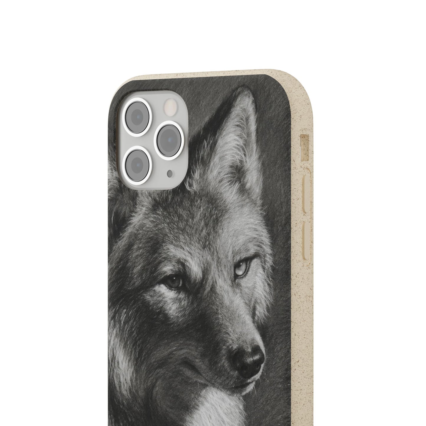 Wolf Portrait Biodegradable Phone Case — Eco-Friendly iPhone Cover